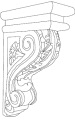 Corbel 13-1/4Lx4-5/8Wx6-5/8 protrudes Onyx Accent Cabinets