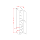 U1884244RS - Moonlit Mist - Four Rollout Shelf Utility Cabinet Kit - 18"W x 84"H x 24"D -2D-2S-4RSAA