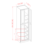 U2484244RS - Stellar White - Four Door Four Rollout Shelf Utility Cabinet Kit