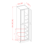 U2484244RS - Moonlit Mist - Four Rollout Shelf Utility Cabinet Kit - 24"W x 84"H x 24"D -4D-2S-4RSA