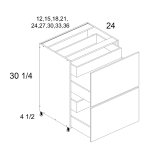 2DB2ID12 - High Gloss White - ltamax Two Drawer with Two Inner Drawer Base Cabinet