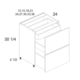 2DBID12 - High Gloss White - ltamax Two Drawer with One Inner Drawer Base Cabinet