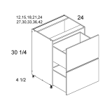 2DB12 - High Gloss White - Altamax Two Drawer Base Cabinet