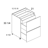 2VDBID12 - Venetian Blanc - Altamax Two Drawer with One Inner Drawer Vanity Base Cabinet
