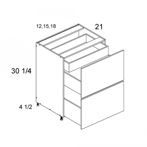 2VDBID12 - Venetian Blanc - Altamax Two Drawer with One Inner Drawer Vanity Base Cabinet