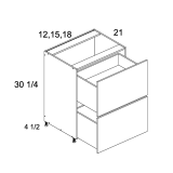 2VDB12 - Venetian Blanc - Altamax Two Drawer Vanity Base Cabinet