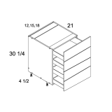4VDB12 - Venetian Blanc - Altamax Four Drawer Vanity Base Cabinet