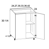 B24FH - High Gloss White - Full Height Door Base Cabinet