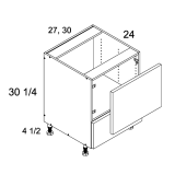 BMW30 - High Gloss White - Altamax Base Microwave Cabinet