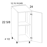 DDO12 - High Gloss White - Desk Base Cabinet