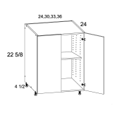 DDO24 - High Gloss White - Desk Base Cabinet