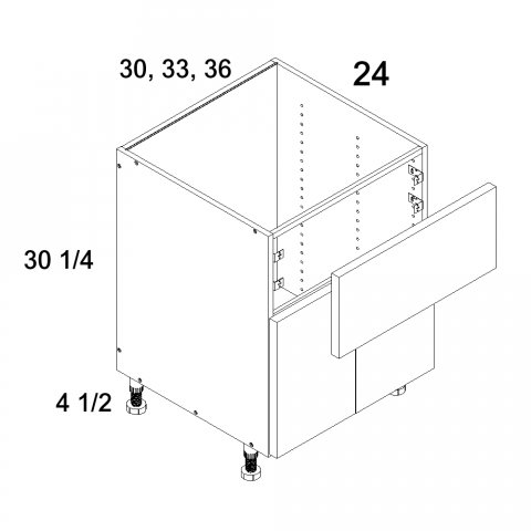 FSB33 - Parisian Gray Wood - Farm Sink Base Cabinet