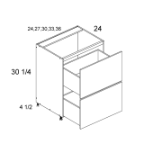 RB2DB24 - High Gloss White - Altamax Two Drawer Range Base