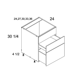 RB3DB24 - High Gloss White - Altamax Two Drawer with One False Front Range Base