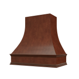 Image: ASH-1V3036 - Heirloom Cocoa - Hudson Curved Wood Range Hood with Classic Apron Moulding 30"W x 36"H