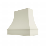 Image: ASH-1V3036 - Soft Linen - Hudson Curved Wood Range Hood with Classic Apron Moulding 30"W x 36"H