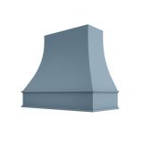 Image: ASH-1V3036 - Soft Powder Blue - Hudson Curved Wood Range Hood with Classic Apron Moulding 30"W x 36"