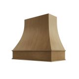 Image: ASH-1V3036 - Soft Taupe - Hudson Curved Wood Range Hood with Classic Apron Moulding 30"W x 36"H