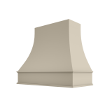 Image: ASH-1V3036 - Timeless Cashmere - Hudson Curved Wood Range Hood with Classic Apron Moulding 30"W x 36