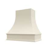 Image: ASH-1V3036 - Antique Shaker - Hudson Curved Wood Range Hood with Classic Apron Moulding 30"W x 36"H
