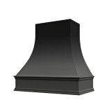 Image: ASH-1V3036 - Black Shaker - Hudson Curved Wood Range Hood with Classic Apron Moulding 30"W x 36"H