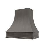 Image: ASH-1V3036 - Platinum Shaker - Hudson Curved Wood Range Hood with Classic Apron Moulding 30"W x 36"H