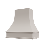 Image: ASH-1V3036 - Feather Gray - Hudson Curved Wood Range Hood with Classic Apron Moulding 30"W x 36"H