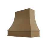 Image: ASH-1V3036 - Rift Oak Shaker - Hudson Curved Wood Range Hood with Classic Apron Moulding 30"W x 36"H
