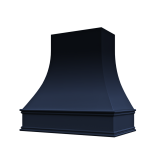 Image: ASH-1V3036 - Navy Shaker - Hudson Curved Wood Range Hood with Classic Apron Moulding 30"W x 36"H