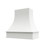 Image: ASH-1V3036 - Timeless White - Hudson Curved Wood Range Hood with Classic Apron Moulding 30"W x 36"H