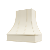 Image: ASH-2V3036 - Heirloom Antique - Hudson Curved Strapped Wood Range Hood with Flat Apron Moulding 30"W