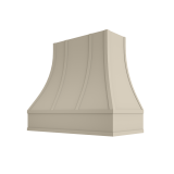 Image: ASH-2V3036 - Timeless Cashmere - Hudson Curved Strapped Wood Range Hood with Flat Apron Moulding 30"