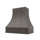 Image: ASH-2V3036 - Platinum Shaker - Hudson Curved Strapped Wood Range Hood with Flat Apron Moulding 30"W 