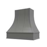 Image: ASH-2V3036 - Smokey Shaker - Hudson Curved Strapped Wood Range Hood with Flat Apron Moulding 30"W x