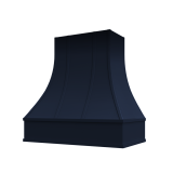 Image: ASH-2V3036 - Navy Shaker - Hudson Curved Strapped Wood Range Hood with Flat Apron Moulding 30"W x 36