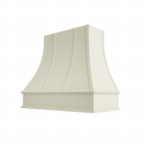 Image: ASH-3V3036 - Soft Linen - Hudson Curved Strapped Wood Range Hood with Classic Apron Moulding 30"W x 