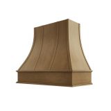 Image: ASH-3V3036 - Soft Taupe - Hudson Curved Strapped Wood Range Hood with Classic Apron Moulding 30