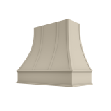 Image: ASH-3V3036 - Timeless Cashmere - Hudson Curved Strapped Wood Range Hood with Classic Apron Moulding