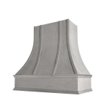 Image: ASH-3V3036 - Timeless Mist - Hudson Curved Strapped Wood Range Hood with Classic Apron Moulding 30"W