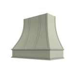 Image: ASH-3V3036 - Timeless Sage - Hudson Curved Classic Moulding Strapped Wood Hood 30"W x 36"H