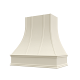 Image: ASH-3V3036 - Antique Shaker - Hudson Curved Strapped Wood Range Hood with Classic Apron Moulding 30"