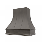 Image: ASH-3V3036 - Platinum Shaker - Hudson Curved Strapped Wood Range Hood with Classic Apron Moulding 30