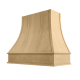 Image: ASH-3V3036 - Honey Shaker - Hudson Curved Strapped Wood Range Hood with Classic Apron Moulding 30"W