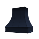 Image: ASH-3V3036 - Navy Shaker - Hudson Curved Strapped Wood Range Hood with Classic Apron Moulding 30"W x
