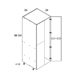 T2472 - High Gloss White - Tall Four Door Open Utility Cabinet