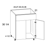 VSB24 - Venetian Blanc - Two Door One False Drawer Front Vanity Sink Base Cabinet