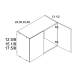 W2412 - High Gloss White - 13-1/2"D Two Door Wall Stacker Cabinet