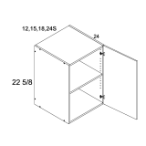 W122324 - High Gloss White - 24"D One Door Wall Stacker Cabinet