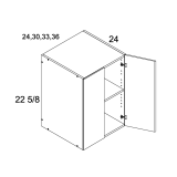 W2423 - High Gloss White - 13-1/2"D Two Door Wall Stacker Cabinet