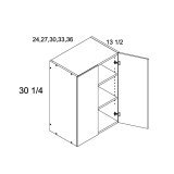 W2430 - High Gloss White - Two Door Wall Cabinet